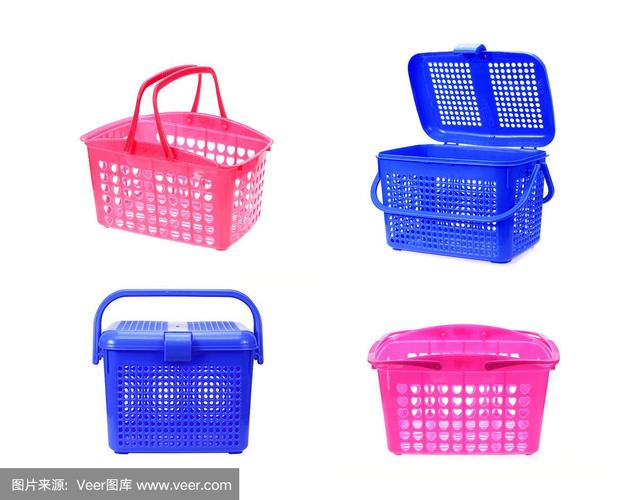 白色背景上的塑料篮子产品